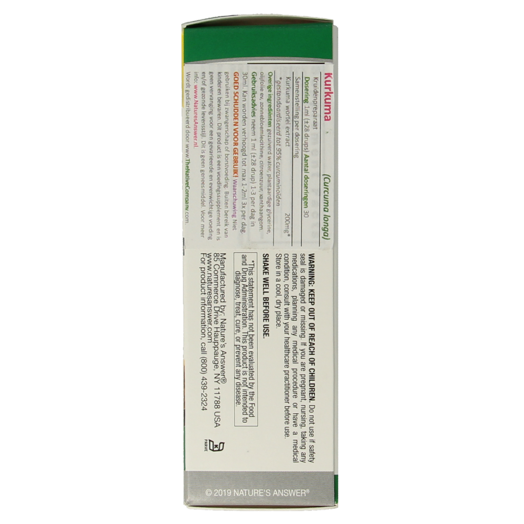 Natures Answer Turmeric-3 Curcuma extract alcoholvrij 30.00 Milliliter