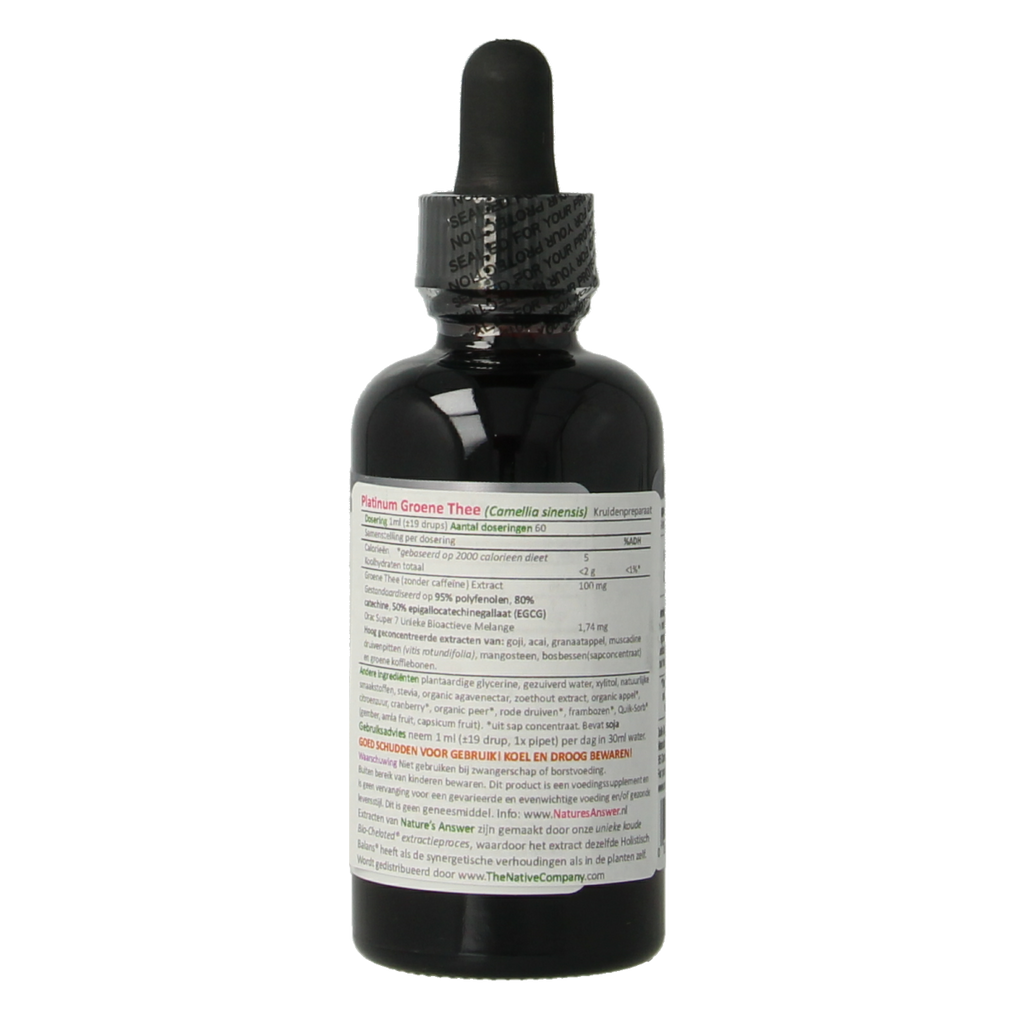 Natures Answer Groene thee extract alcoholvrij met 50% EGCG 60.00 Milliliter