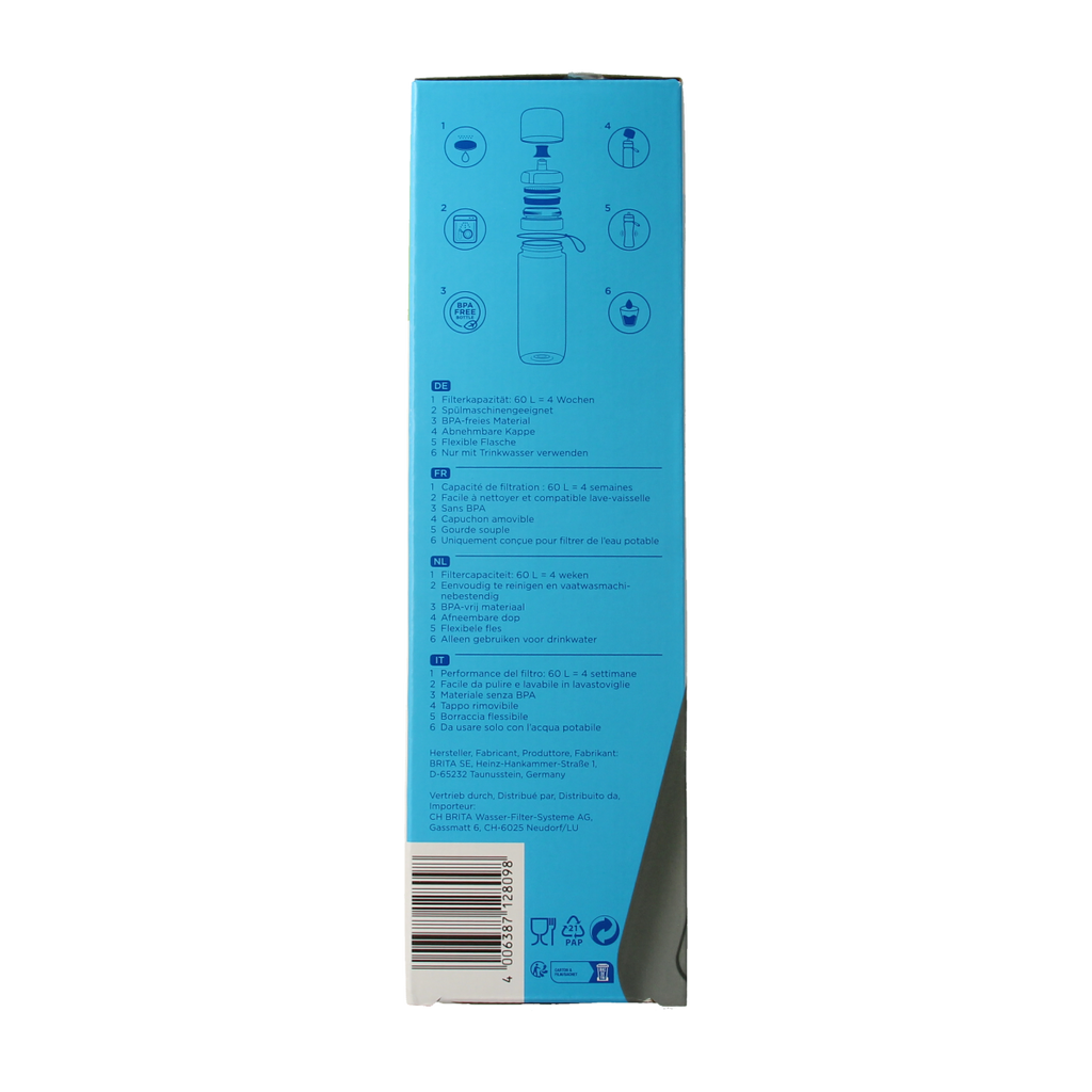 Brita Waterfles active donkerblauw 1.00 Stuks