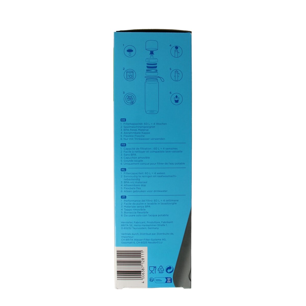 Brita Waterfles active dark green 1.00 Stuks