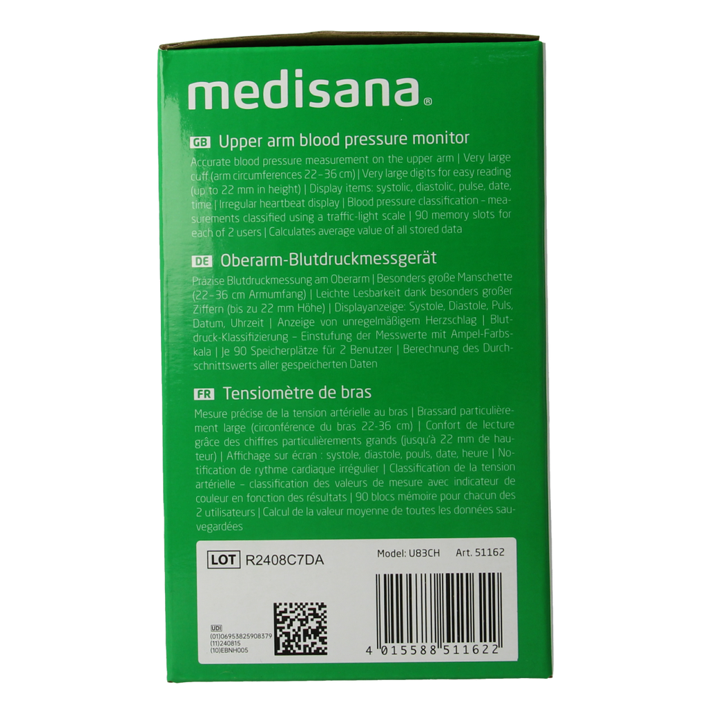 Medisana Bloeddrukmeter bovenarm BU512 1.00 Stuks