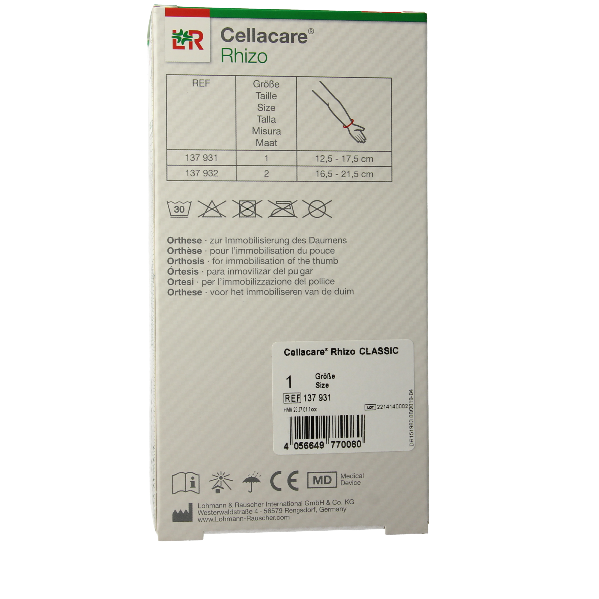Cellacare Classic duimbrace rhizo maat 1 1.00 Stuks