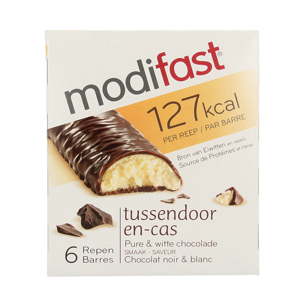 Modifast Proteine shape bar dark and white chocolate 6x31g 1.00 Stuks