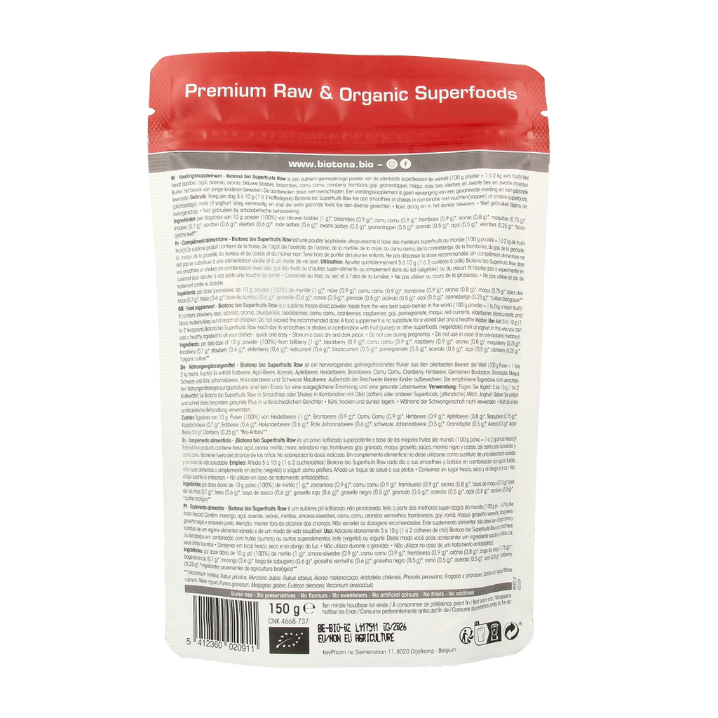Biotona Superfruits raw powder bio 150.00 Gram