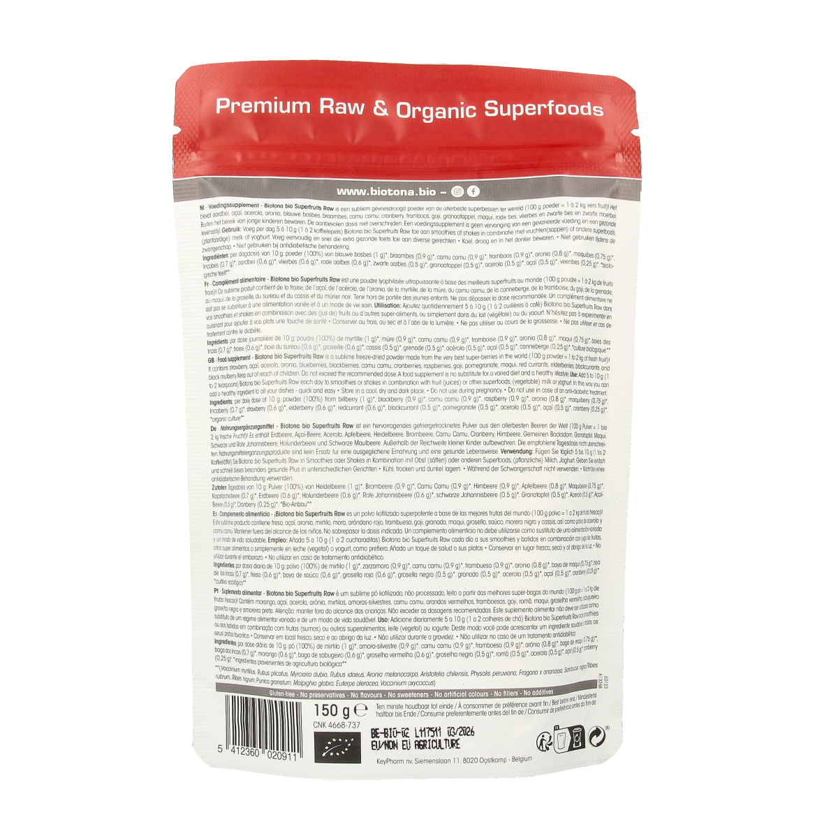 Biotona Superfruits raw powder bio 150.00 Gram