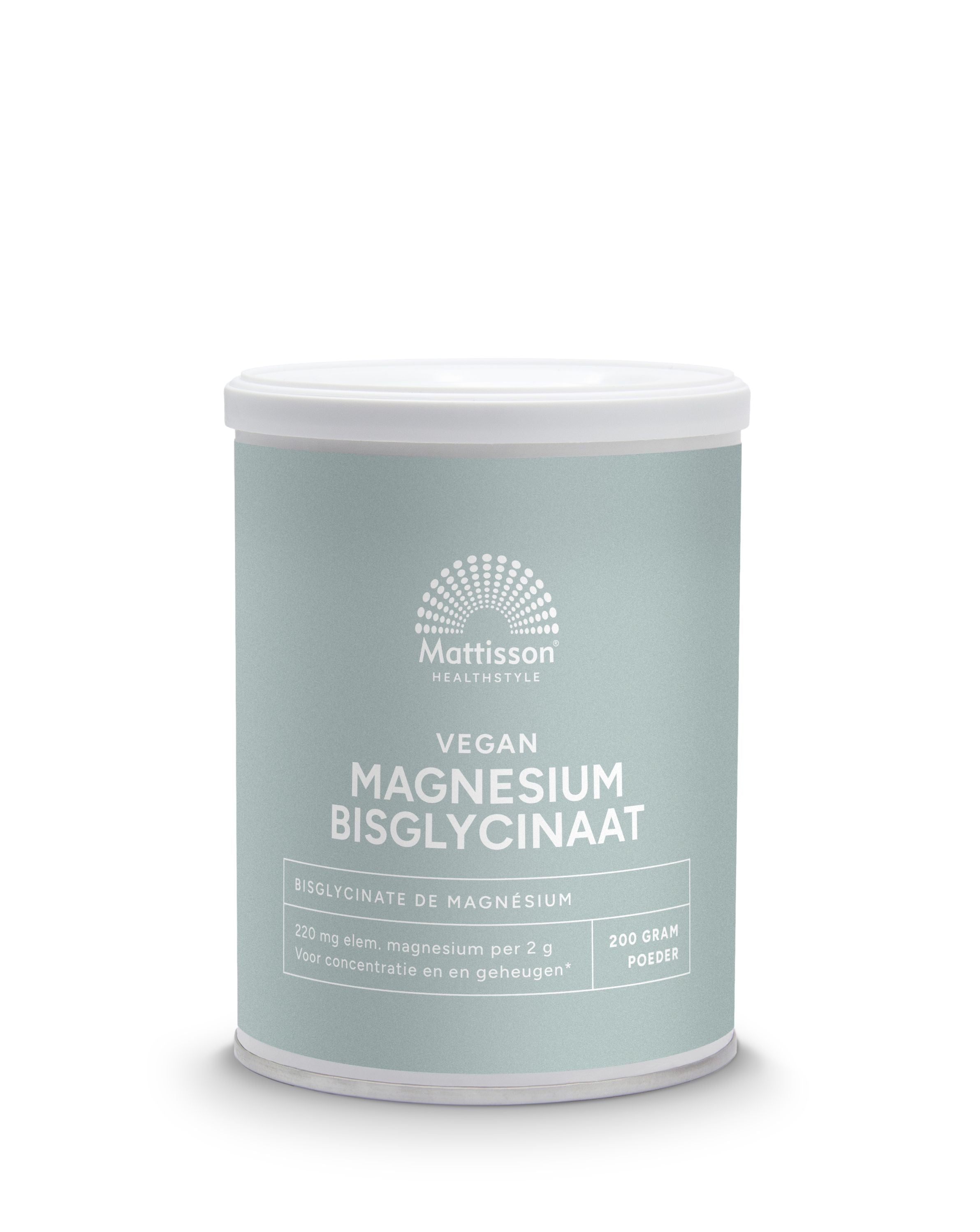 Mattisson Magnesium bisglycinaat poeder 11% elem magnesium 200.00 Gram