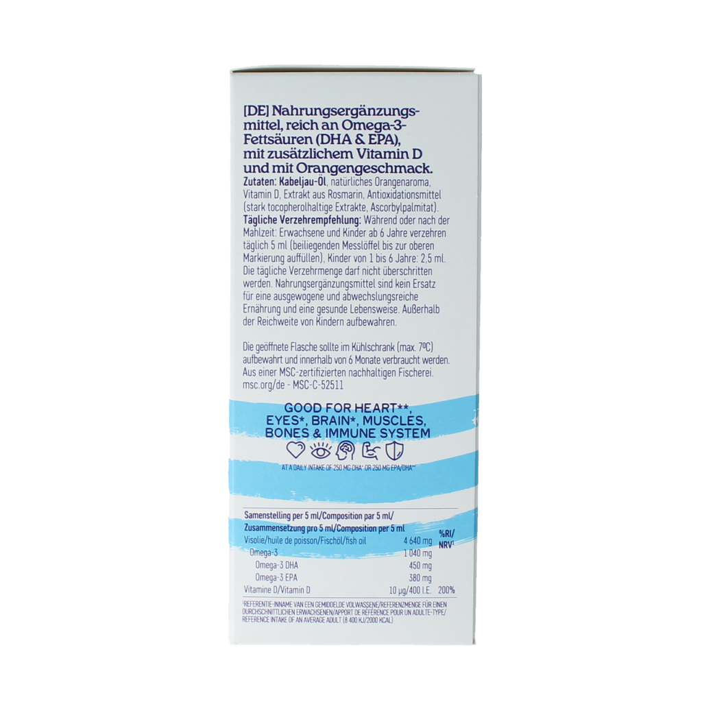 Arctic Blue Omega 3 pure visolie met vitamine D 250.00 Milliliter