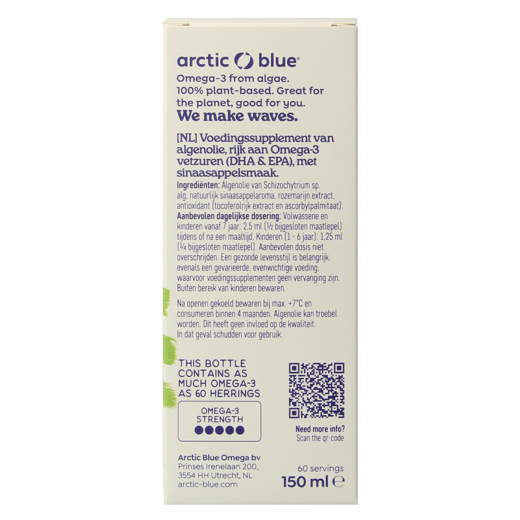 Arctic Blue Algenolie DHA en EPA 150.00 Milliliter